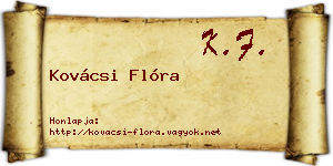 Kovácsi Flóra névjegykártya